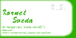 kornel sveda business card